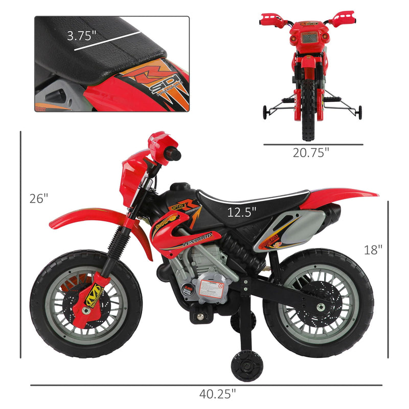 Kids 6V Electric Red Motocross Ride-On Dirt Bike Toy Magic Cars 1