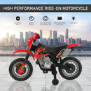 Kids 6V Electric Red Motocross Ride-On Dirt Bike Toy Magic Cars 6