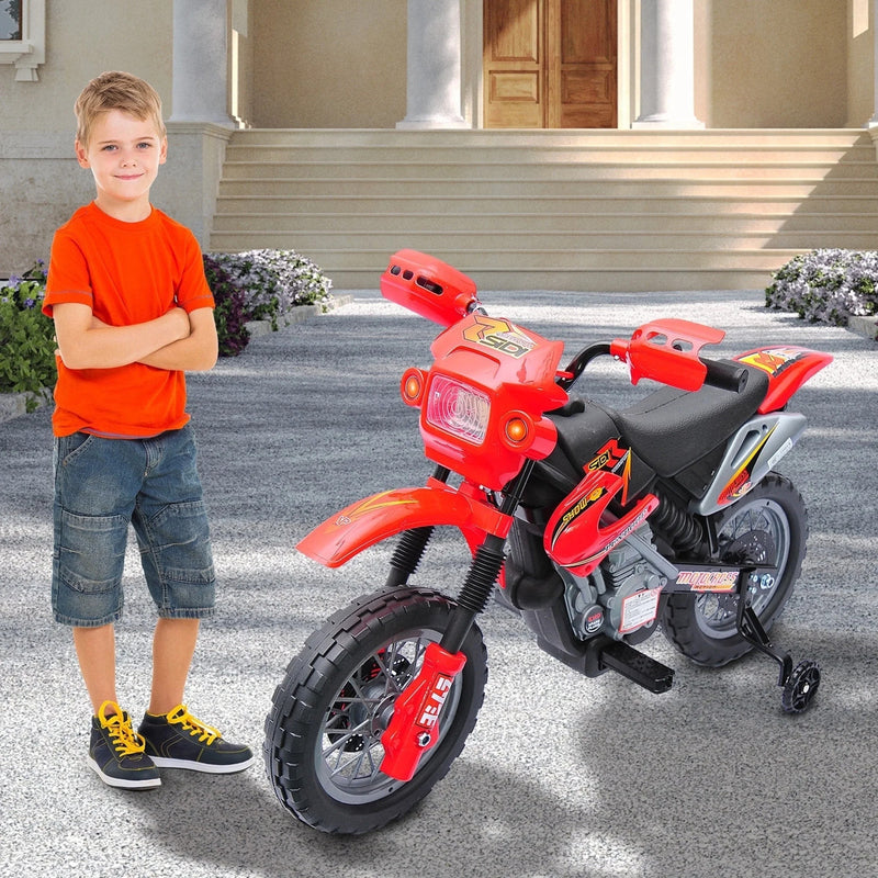 Kids 6V Electric Red Motocross Ride-On Dirt Bike Toy Magic Cars 9