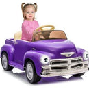 Purple Battery-Powered 1955 Pickup Style Ride-On Toy Truck for Kids Magic Cars 1