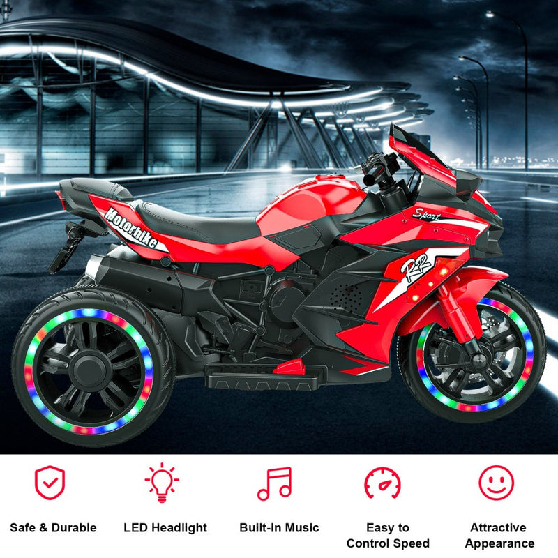 12V Electric Kids Motorcycle Ride-On Toy with Training Wheels Magic Cars 2