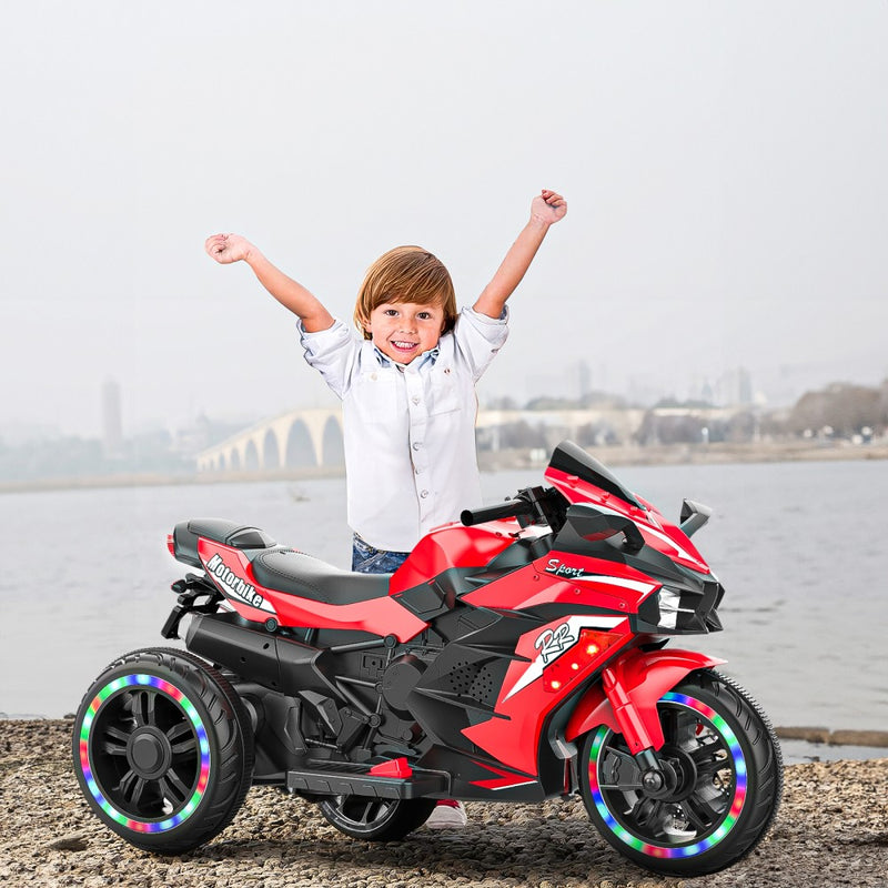 12V Electric Kids Motorcycle Ride-On Toy with Training Wheels Magic Cars 4