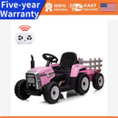 Kids 12V Battery-Powered Electric Ride-On Tractor with Trailer and Music Magic Cars 0