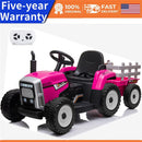 12V Battery-Powered Electric Ride-On Tractor with Trailer and Music for Kids Age 3+ Magic Cars 0