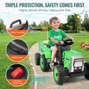 12V Electric Ride-On Kids Tractor Toy with Trailer and Remote Control Magic Cars 1