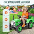 12V Electric Ride-On Kids Tractor Toy with Trailer and Remote Control Magic Cars 3