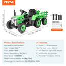 12V Electric Ride-On Kids Tractor Toy with Trailer and Remote Control Magic Cars 5