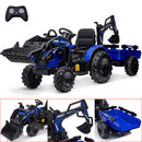 24V Electric Ride-On Tractor Toy for Kids with Trailer and Bulldozer Digger Attachments Magic Cars 5