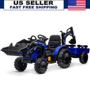 24V Electric Ride-On Tractor Toy for Kids with Trailer and Bulldozer Digger Attachments Magic Cars Variant 0