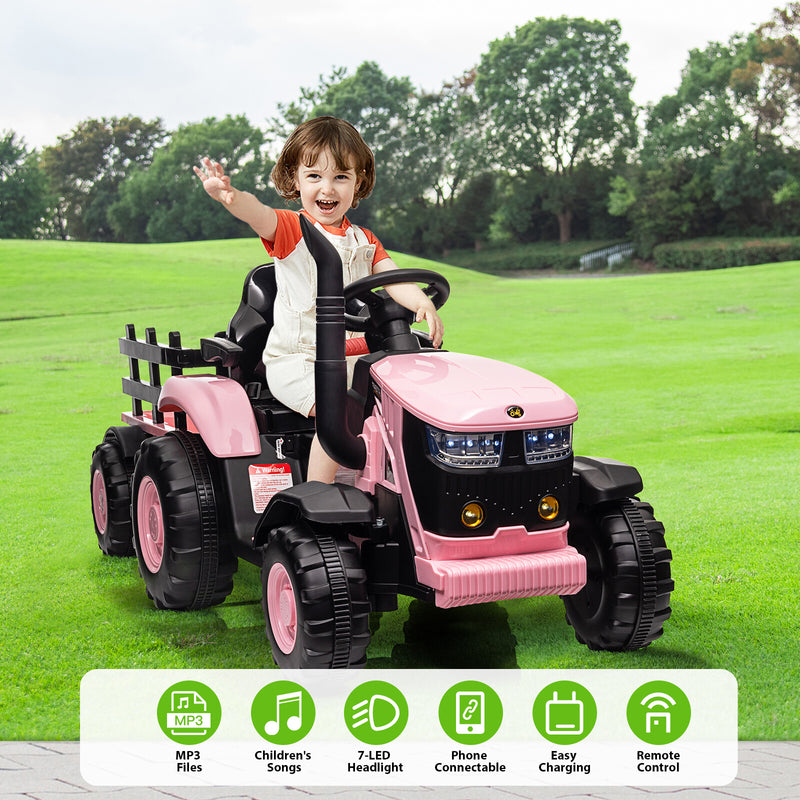 Kids Ride-On Battery Powered Electric Tractor Toy with Remote Control Magic Cars 7