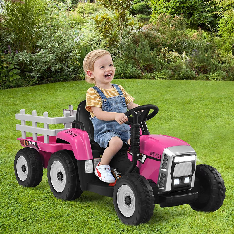 Kids Electric Ride-On Tractor with Dual 25W Motors, Trailer, and Remote Control Magic Cars 0