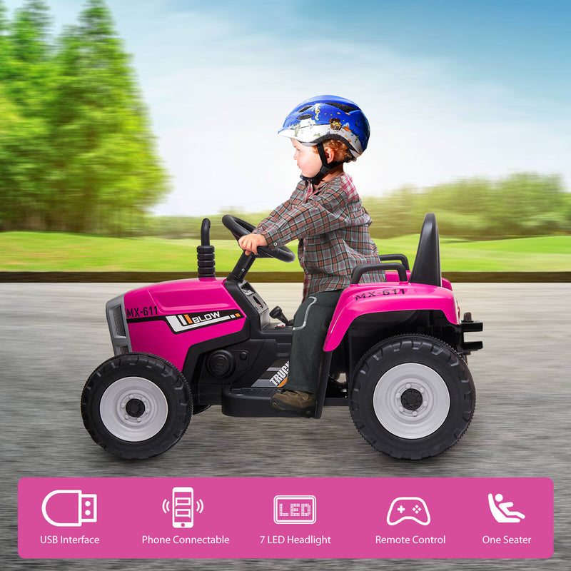 Kids Electric Ride-On Tractor with Dual 25W Motors, Trailer, and Remote Control Magic Cars 2