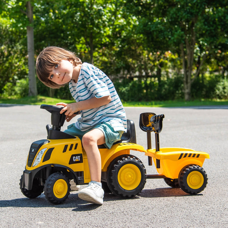 Licensed Caterpillar Kids Ride-On Tractor with Foot-to-Floor Sliding and Front Shovel Magic Cars 3