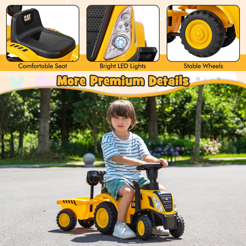 Licensed Caterpillar Kids Ride-On Tractor with Foot-to-Floor Sliding and Front Shovel Magic Cars 9