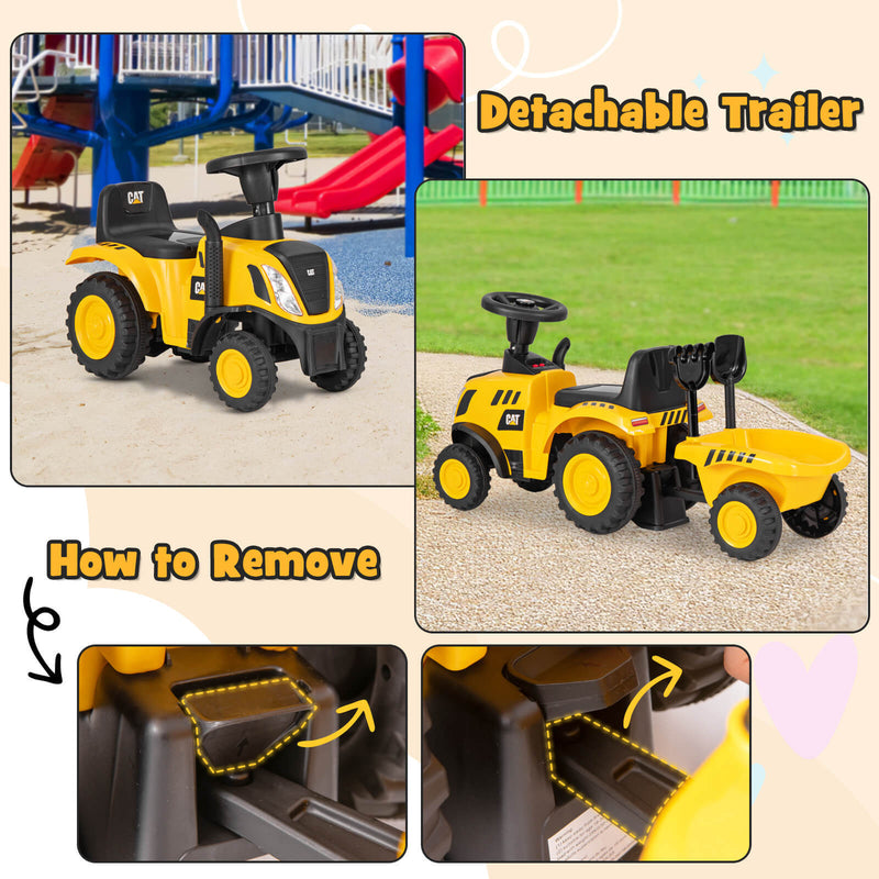 Licensed Caterpillar Kids Ride-On Tractor with Foot-to-Floor Sliding and Front Shovel Magic Cars 4