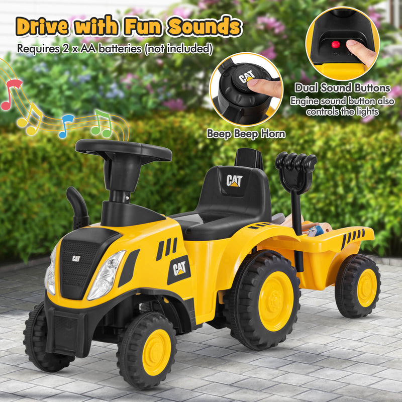 Licensed Caterpillar Kids Ride-On Tractor with Foot-to-Floor Sliding and Front Shovel Magic Cars 5