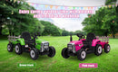 12V Battery-Powered Kids Ride-On Electric Tractor with Trailer and Remote Control Magic Cars 19