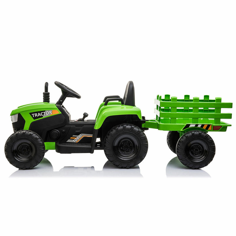 12V Battery-Powered Kids Ride-On Electric Tractor with Trailer and Remote Control Magic Cars 7