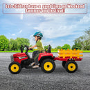 12V Battery-Powered Kids Electric Ride-On Tractor with Trailer and Remote Control Magic Cars 6