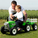 12V Battery Powered Kids Ride-On Tractor with Trailer, Remote Control and LED Lights Magic Cars 9
