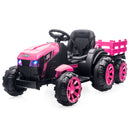 12V Battery-Powered Electric Ride-On Tractor with Trailer for Kids Magic Cars 17