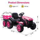 12V Battery-Powered Electric Ride-On Tractor with Trailer for Kids Magic Cars 18