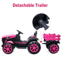 12V Battery-Powered Electric Ride-On Tractor with Trailer for Kids Magic Cars 19