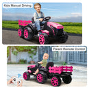 12V Battery-Powered Electric Ride-On Tractor with Trailer for Kids Magic Cars 20