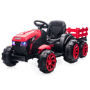 12V Battery-Powered Electric Ride-On Tractor with Trailer for Kids Magic Cars 8