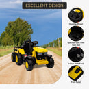 Kids 12V Electric Ride-On Tractor with Trailer, Battery Powered Toy Vehicle Magic Cars 12