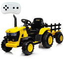 Kids 12V Electric Ride-On Tractor with Trailer, Battery Powered Toy Vehicle Magic Cars 14