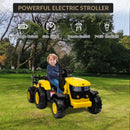 Kids 12V Electric Ride-On Tractor with Trailer, Battery Powered Toy Vehicle Magic Cars 15