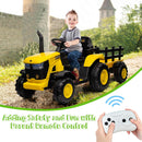 Kids 12V Electric Ride-On Tractor with Trailer, Battery Powered Toy Vehicle Magic Cars 2