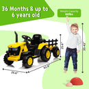 Kids 12V Electric Ride-On Tractor with Trailer, Battery Powered Toy Vehicle Magic Cars 6