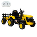 Kids 12V Electric Ride-On Tractor with Trailer, Battery Powered Toy Vehicle Magic Cars 8