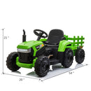 12V Battery-Powered Kids Ride-On Tractor with Trailer Toy Magic Cars 0