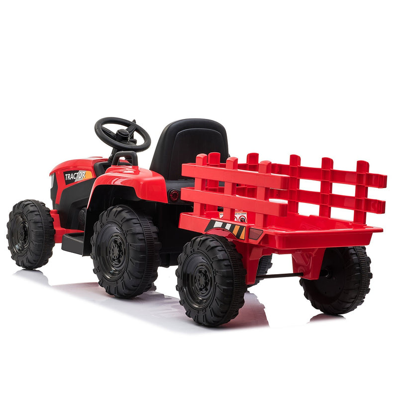 12V Battery-Powered Kids Ride-On Tractor with Trailer Toy Magic Cars 5