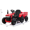 12V Battery-Powered Kids Ride-On Tractor with Trailer Toy Magic Cars 6