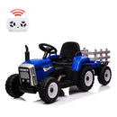 12V Battery-Powered Kids Ride-On Tractor with Trailer and Remote Control Magic Cars 12