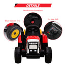 12V Battery-Powered Kids Ride-On Tractor with Trailer and Remote Control Magic Cars 4