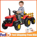 Kids Ride On Electric Tractor with Trailer, Battery Powered Toy Vehicle Magic Cars 2