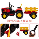 Kids Ride On Electric Tractor with Trailer, Battery Powered Toy Vehicle Magic Cars 4