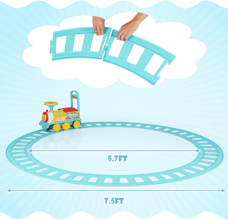 6V Electric Kids Ride-On Train Toy with Track, Lights, Sounds, and Retractable Features Magic Cars 6