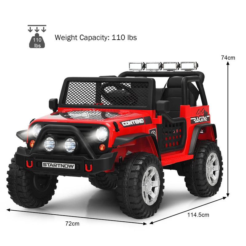 12V Kids Ride-On Truck Electric Toy Car with 2 Seats and Parental Remote Control Battery Powered Magic Cars 6