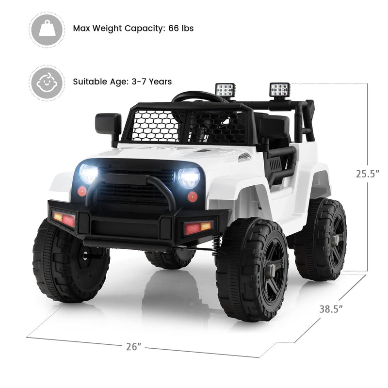 12V Kids Electric Ride-On Jeep Truck with Remote Control for Toddlers Magic Cars 6