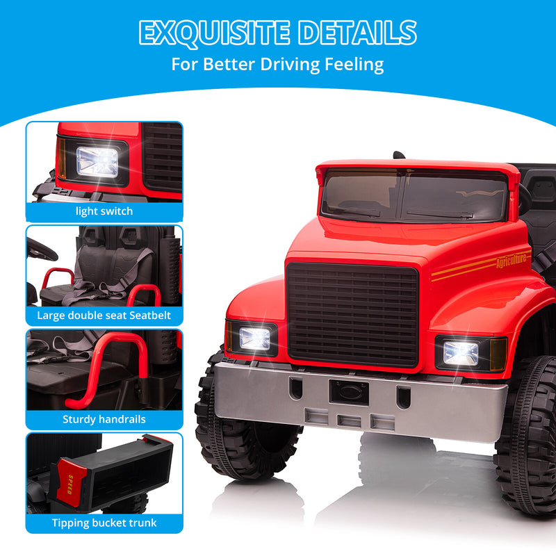 24V Kids Ride-On Electric Truck with Remote Control and Dump Bed Magic Cars 10