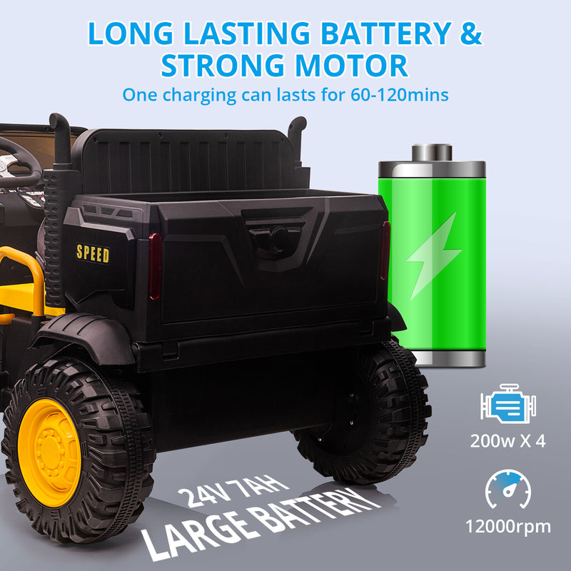 24V Kids Ride-On Electric Truck with Remote Control and Dump Bed Magic Cars 18
