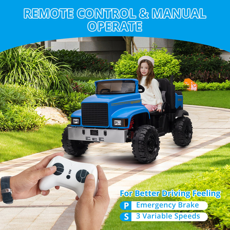 24V Kids Ride-On Electric Truck with Remote Control and Dump Bed Magic Cars 22