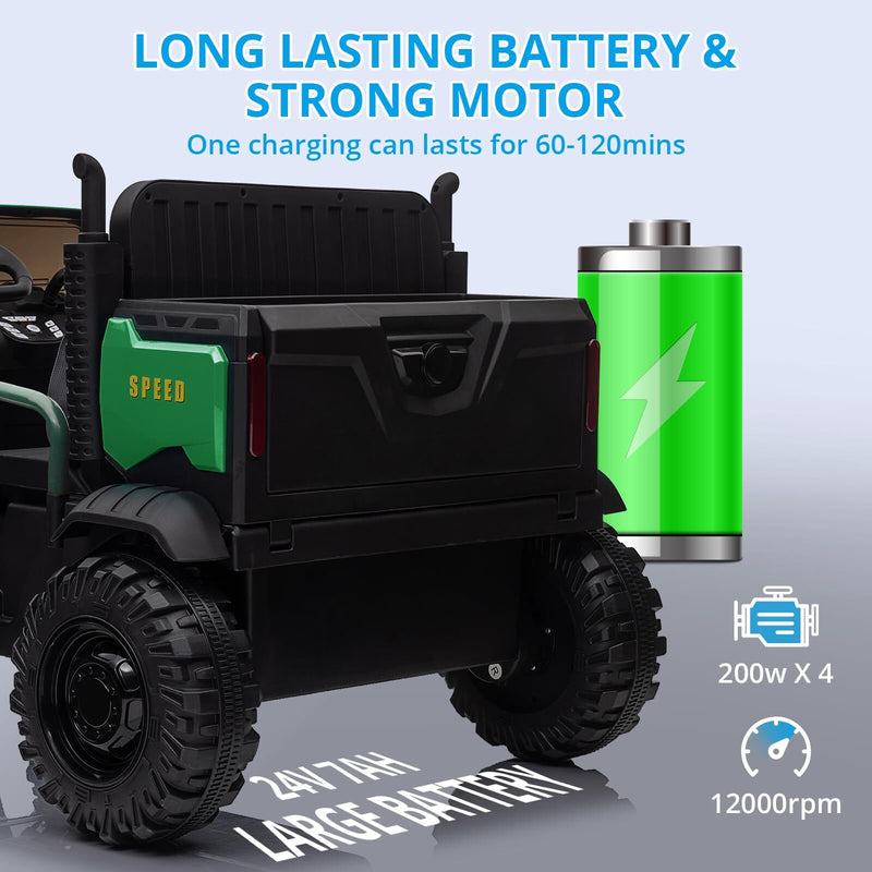 24V Kids Ride-On Electric Truck with Remote Control and Dump Bed Magic Cars 6