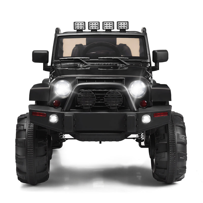 Kids Ride-On Truck Car with Remote Control and LED Lights in Black Magic Cars 6